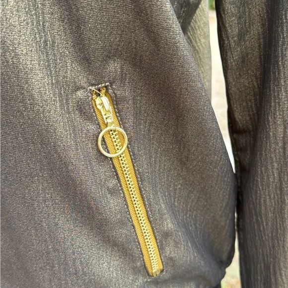 Soaked in Luxury “Sarah” Metallic Bomber Jacket - size S - Picture 3 of 6